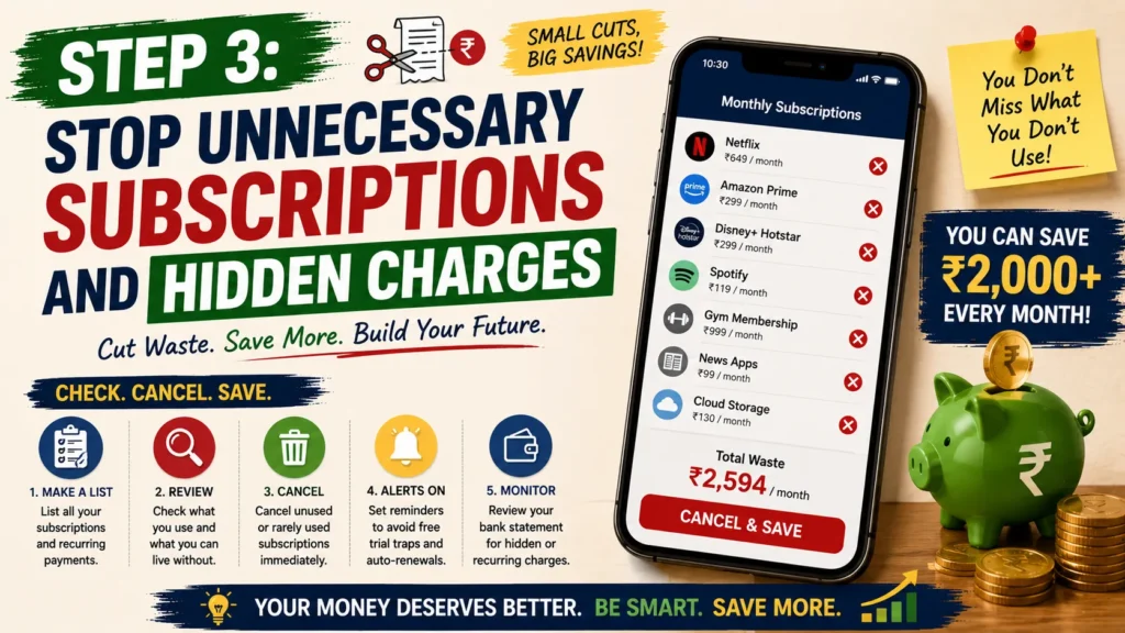 How to Save Money Fast Even on a Low Salary in 2026 subscription savings image