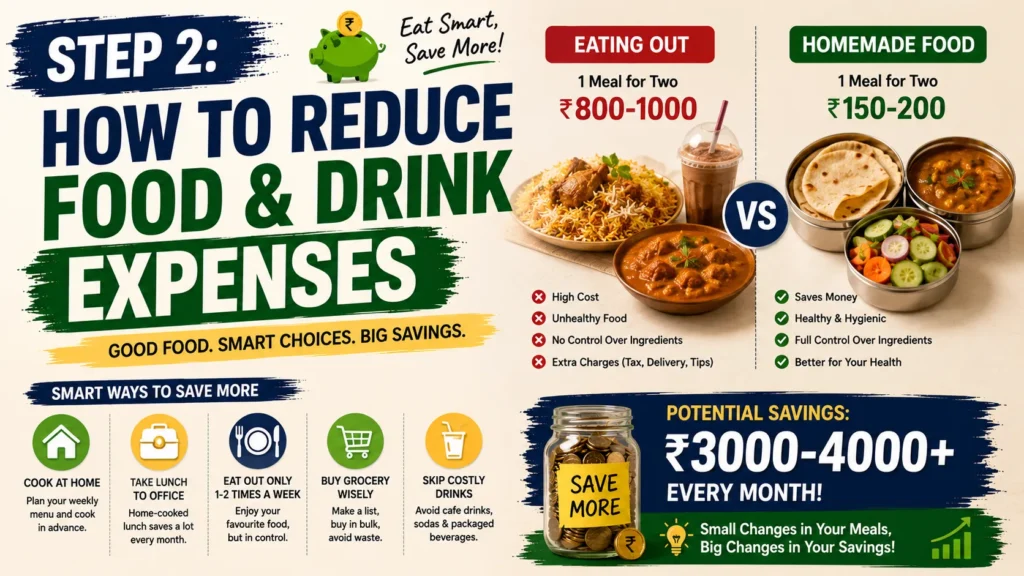 How to Save Money Fast Even on a Low Salary in 2026 food savings poster