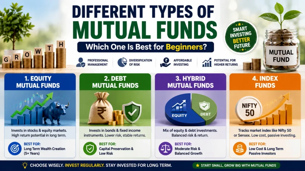 Mutual Fund for Beginners different fund types overview