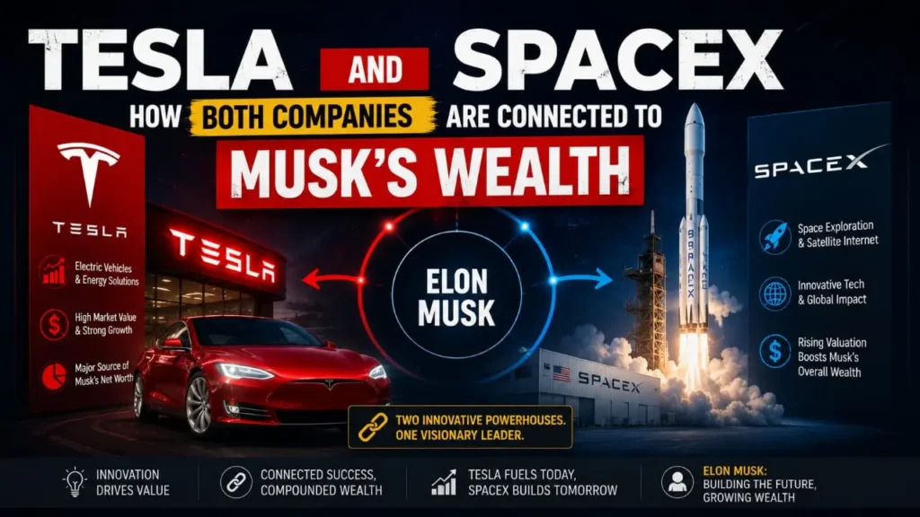 Elon Musk Fortune depends on Tesla and SpaceX market performance together.