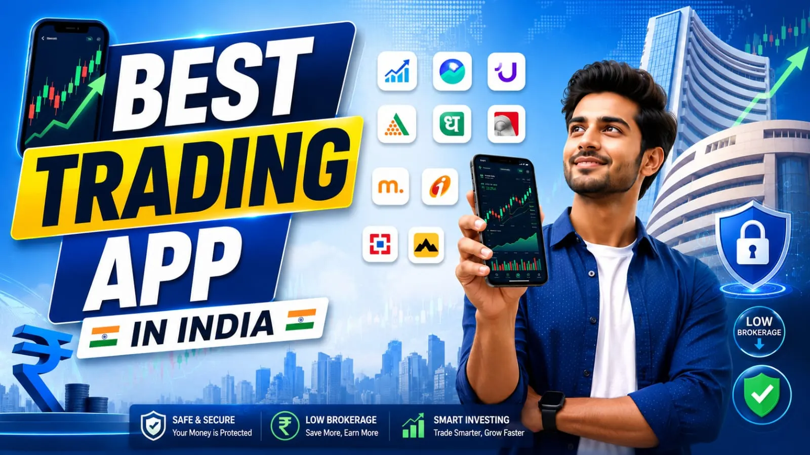Best Trading Apps in India for safe investing with low fees