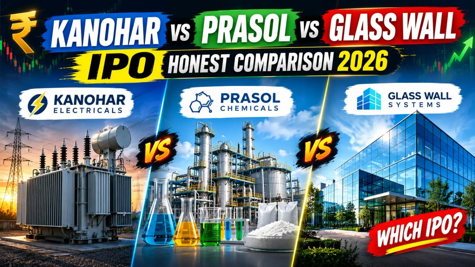 Kanohar vs Prasol vs Glass Wall IPO comparison 2026