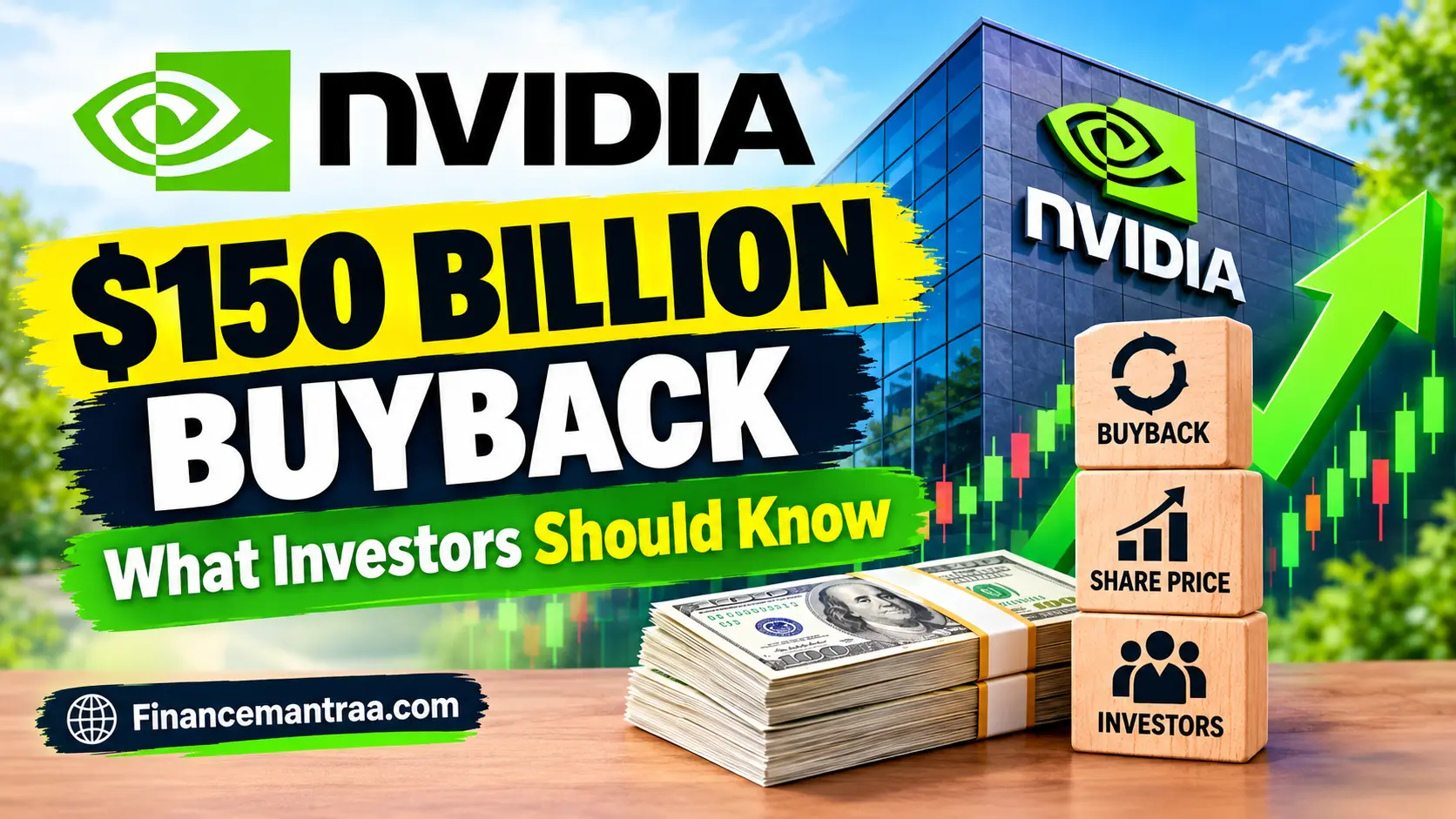 Nvidia $150 Billion Buyback explained with a rising stock chart
